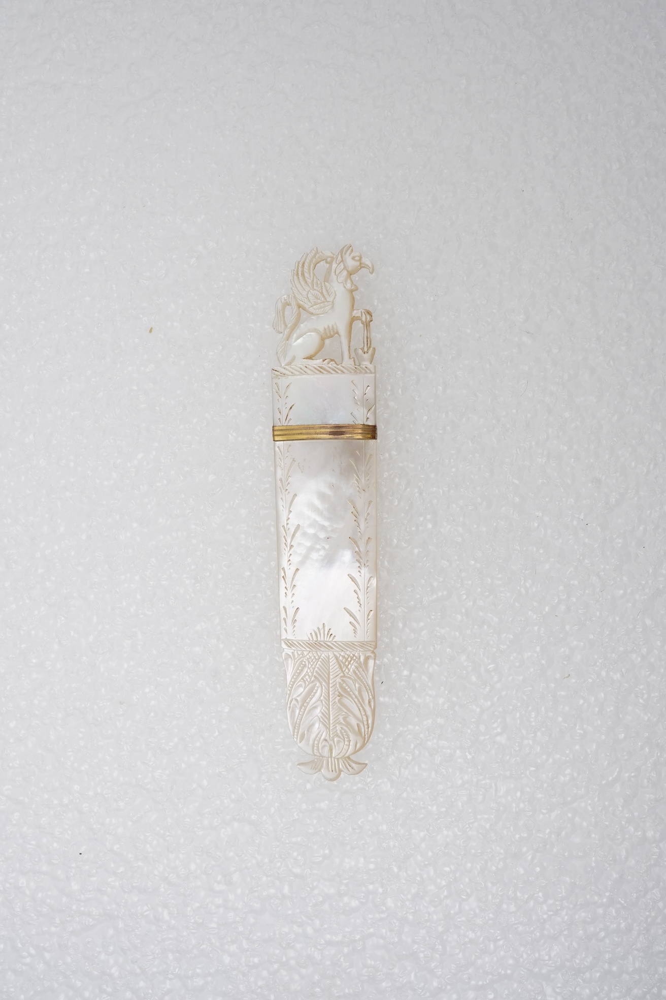 A mother of pearl toothpick holder, late 19th century